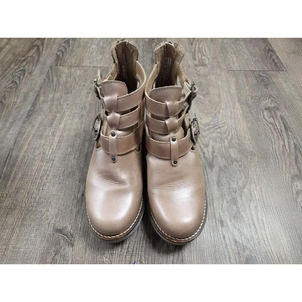 Dromedaries Kelsy Short Summer Pearl Leather Boot Taupe 38 - US 7.5/8